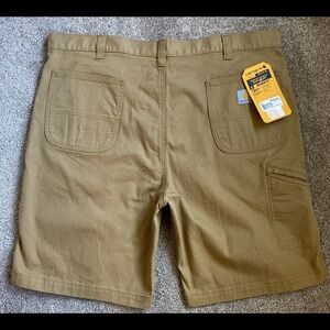 CARHARTT SHORTS MEN 44 BROWN Khaki Rugged Flex Relaxed Fit Stretch Work 10in NWT